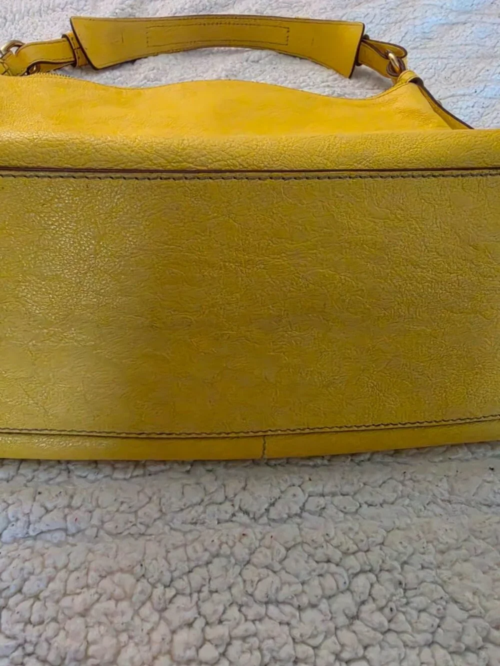 Yellow Pebbled Leather Dooney - Picture 5 of 6